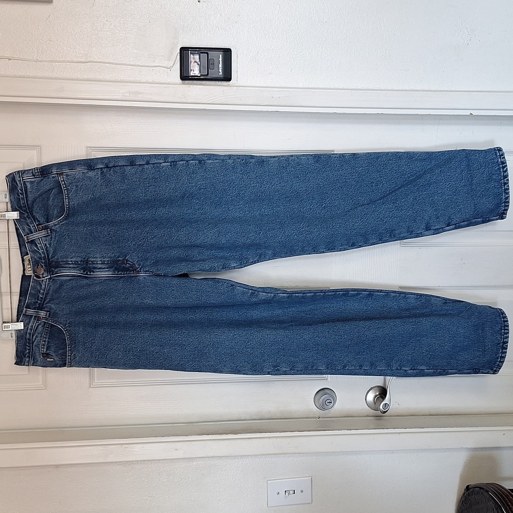Vintage LL Bean Mens Green Lined Denim Blue Jeans Size 40 X 36
